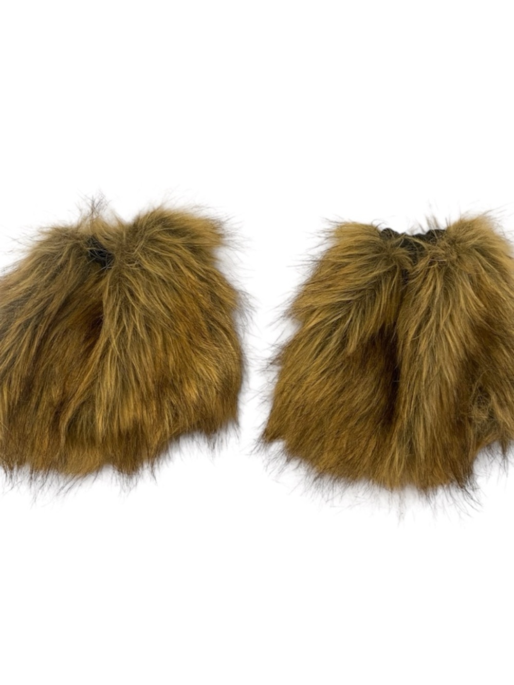 Faux Fur Leg Warmers in Golden Brown